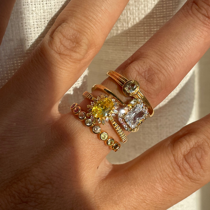 Ring with colored stones - 124156Y