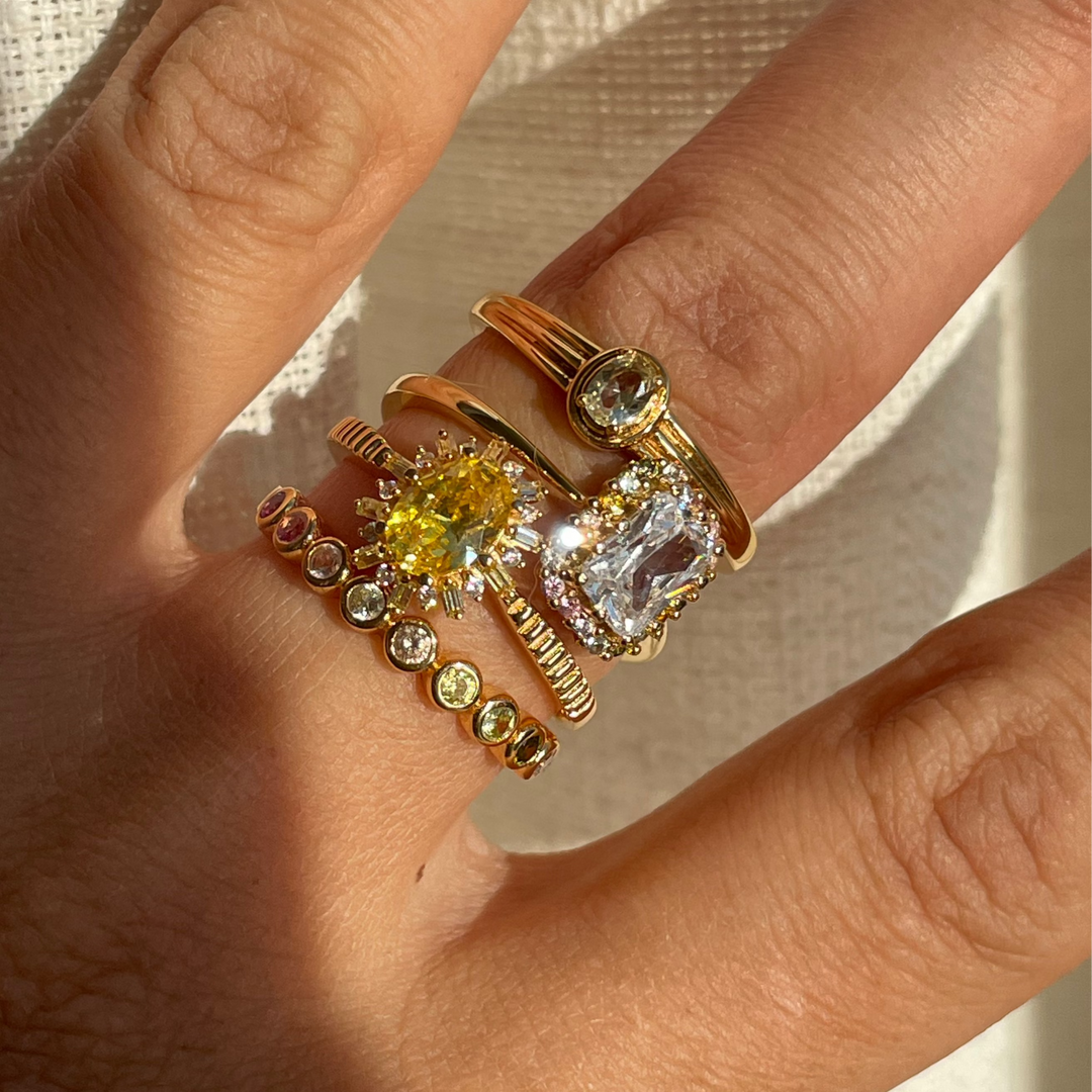 Ring met gekleurde stenen - 124157Y