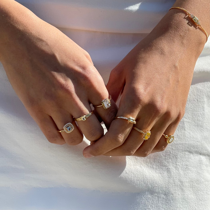 Ring with colored stones - 124150Y