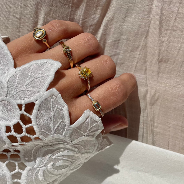 Ring met ovaalvormige steen - 124149Y