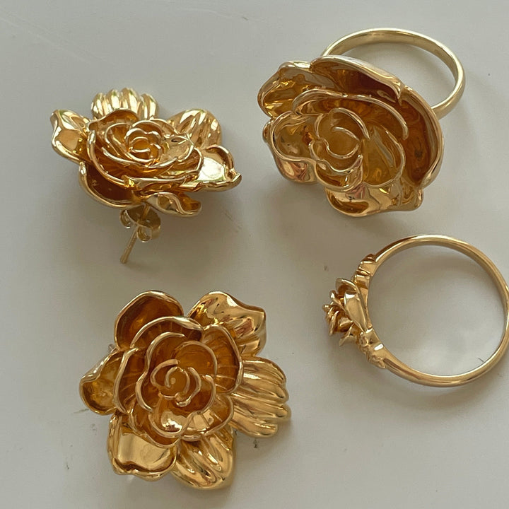 Ring met kleine roos - 124135Y