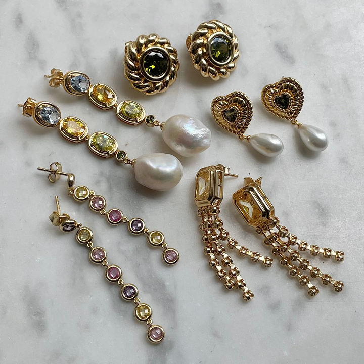 Earring with colored stones - 424139Y