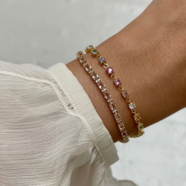 Armband met roze stenen - 22475Y