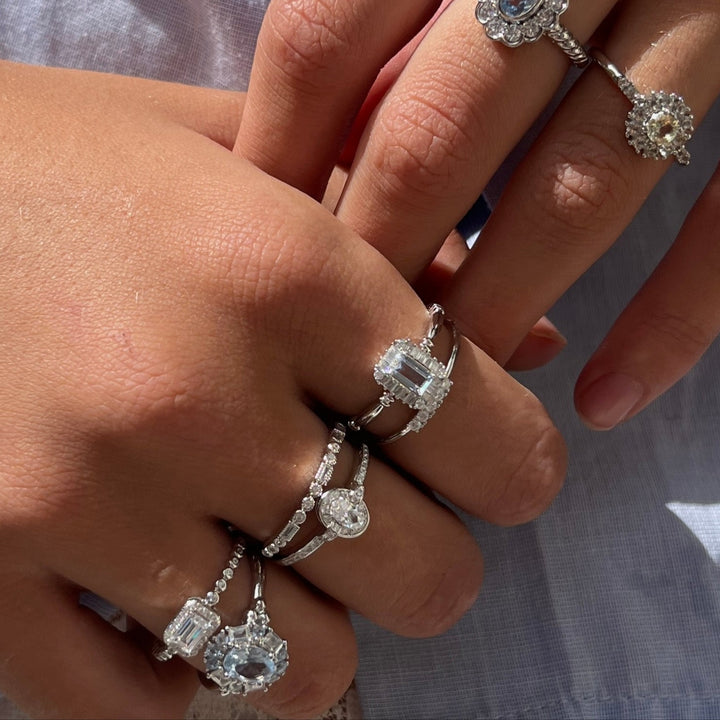 Ring met gekleurde stenen - 12490S