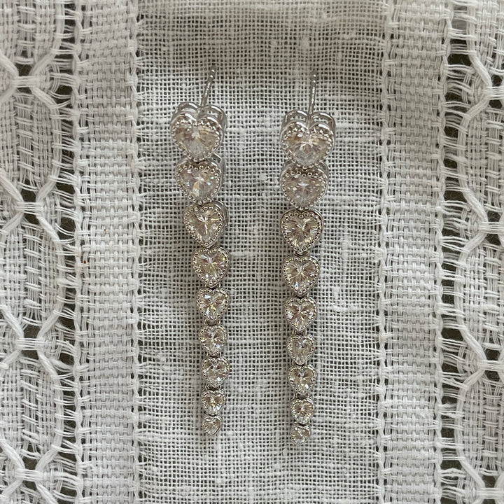 Earstud with heartshaped stones - 424116S