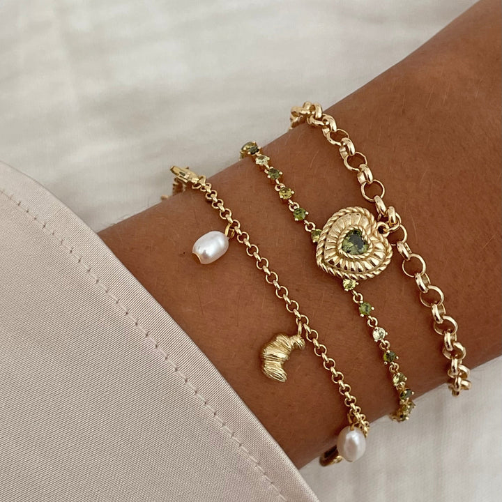 Charm bracelet with sweetwater pearls - 22498Y