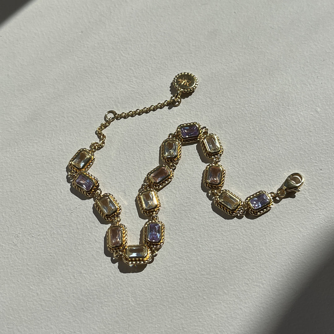 Vintage-look bracelet with pastel stones - 22465Y