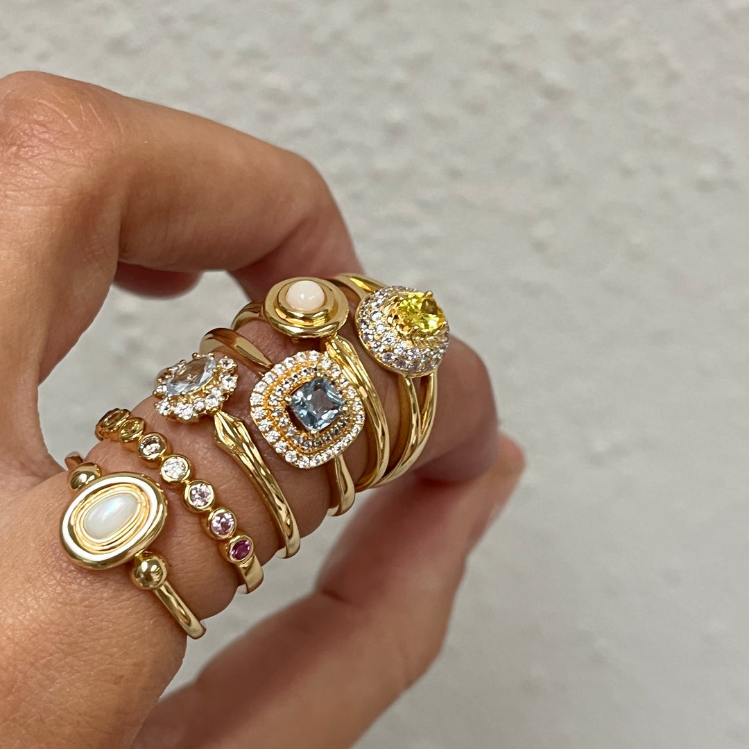 Ring met gekleurde stenen - 124157Y