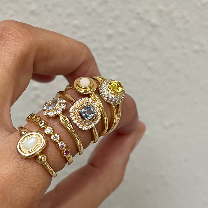 Ring met gekleurde stenen - 124157Y