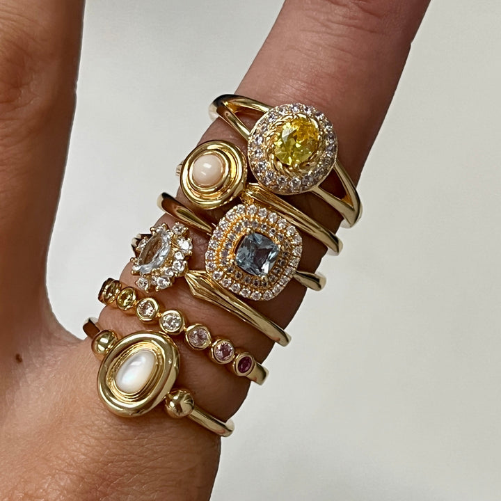 Ring met gekleurde steen - 124146Y