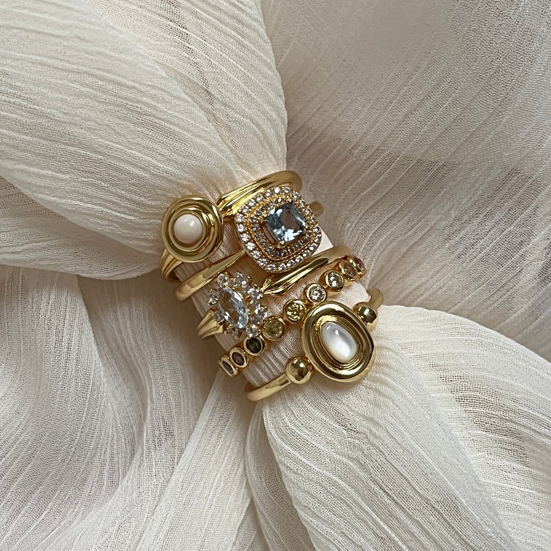 Ring met gekleurde steen - 124146Y