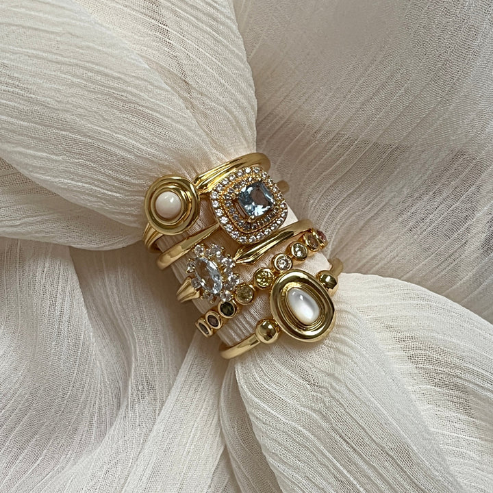 Ring met gekleurde steen - 124146Y