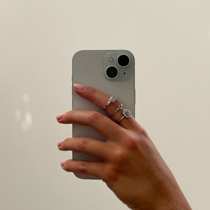 Ring met ovale steen en details - 124174S