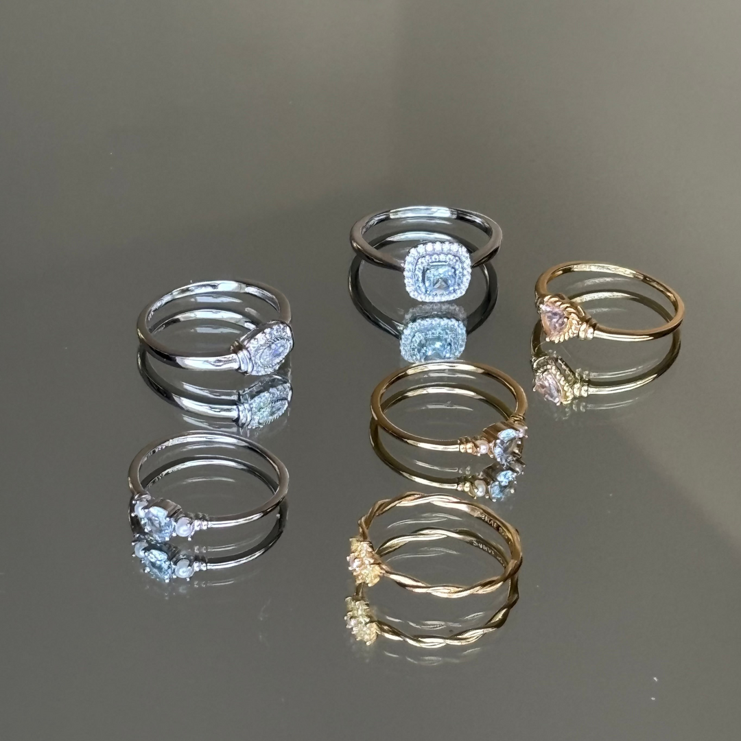 Ring with pearls and colored stone - 124166S