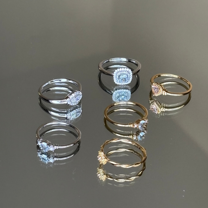 Ring with pearls and colored stone - 124166S