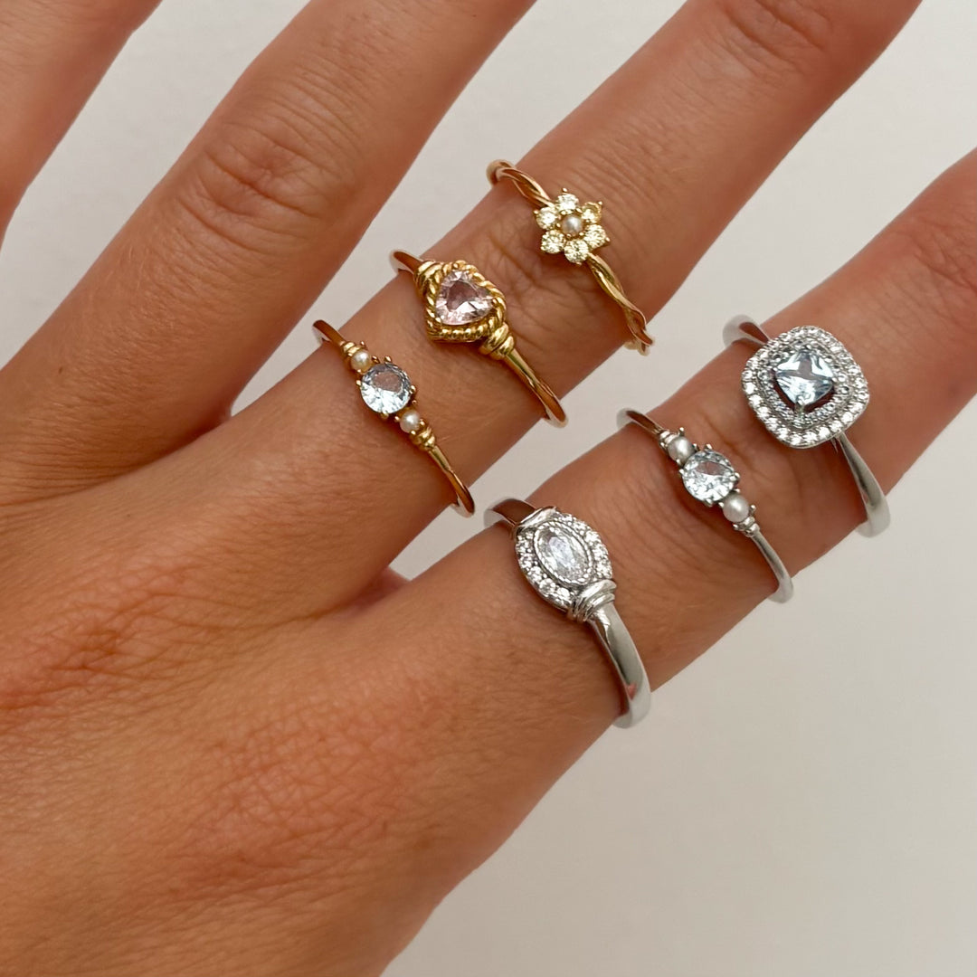 Ring met gekleurde stenen - 124153S