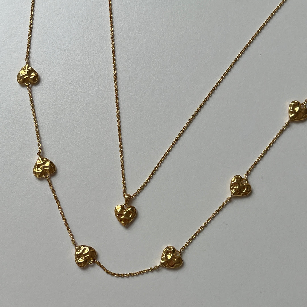 Ketting met gestructureerd hart - 32481Y