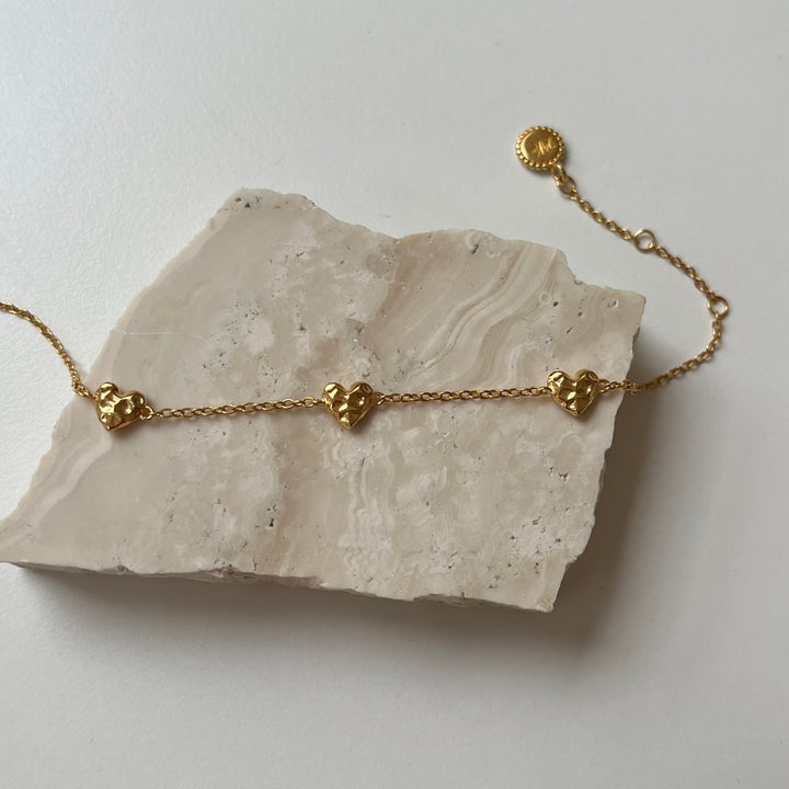 Bracelet with structured hearts - 22473Y