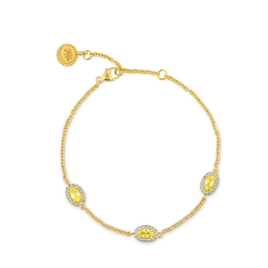 Vintage-look armband met gekleurde stenen