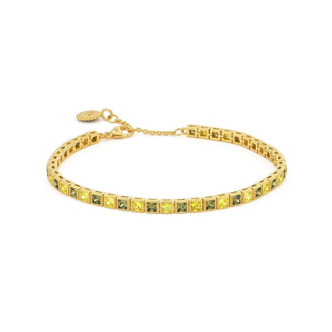 Tennisarmband met gekleurde stenen