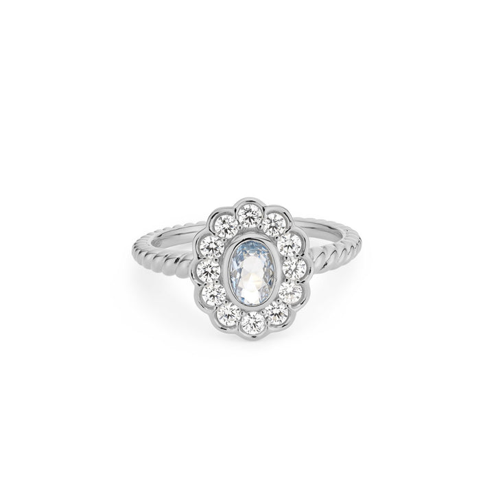 Ring with colored stones and twisted shank - 124137S