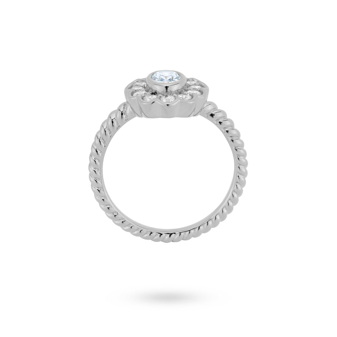 Ring with colored stones and twisted shank - 124137S
