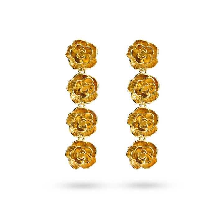 Statement earring with roses - 424108Y