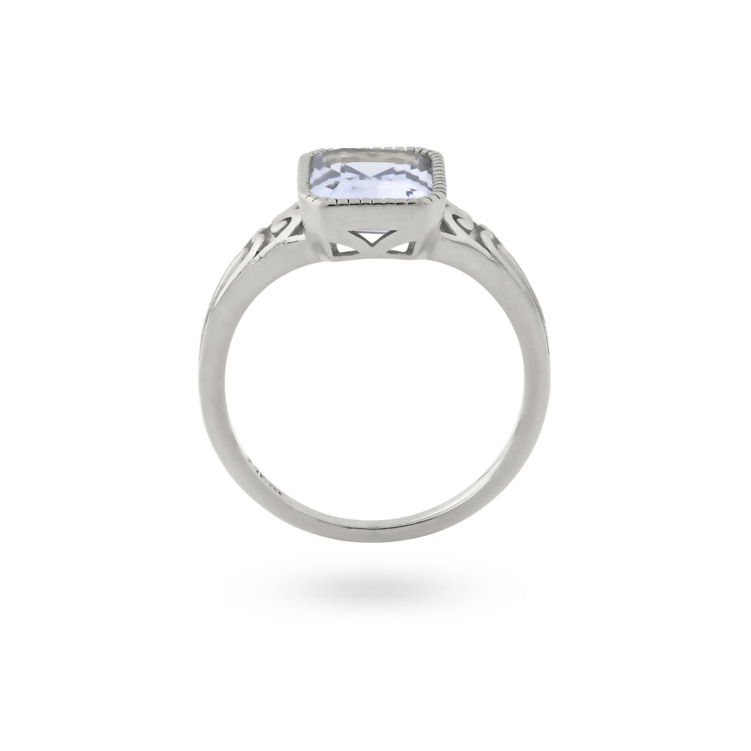Ring with rectangular stone
