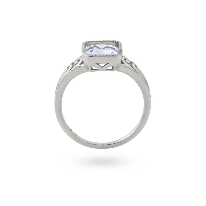 Ring with rectangular stone - 12410SL