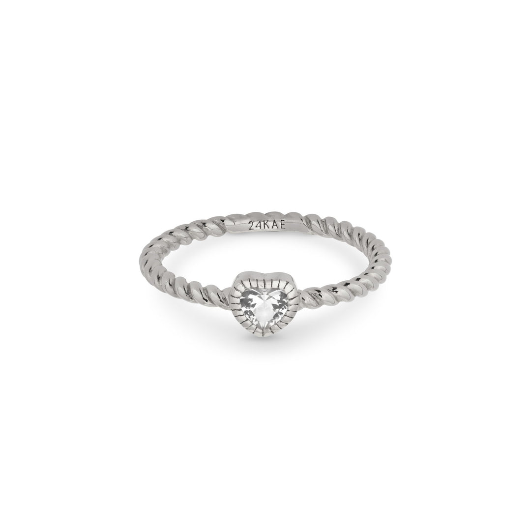Ring with heart shaped stone - 12417S