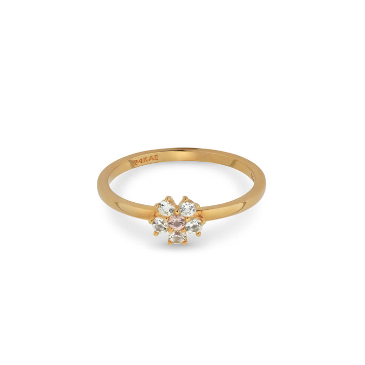 Ring with pastel stones and flower - 12428Y