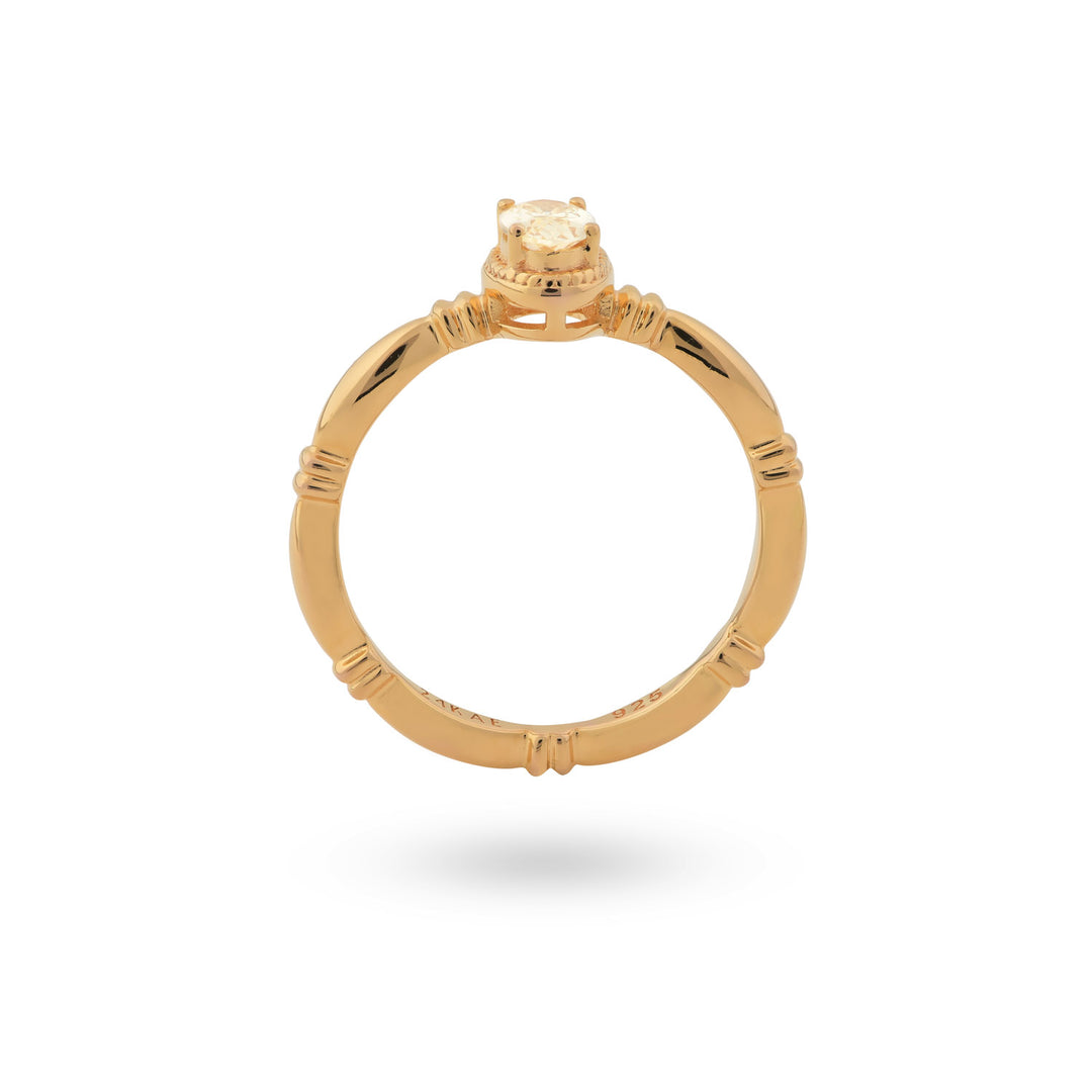 Ring met structuur en kleursteen - 12441Y