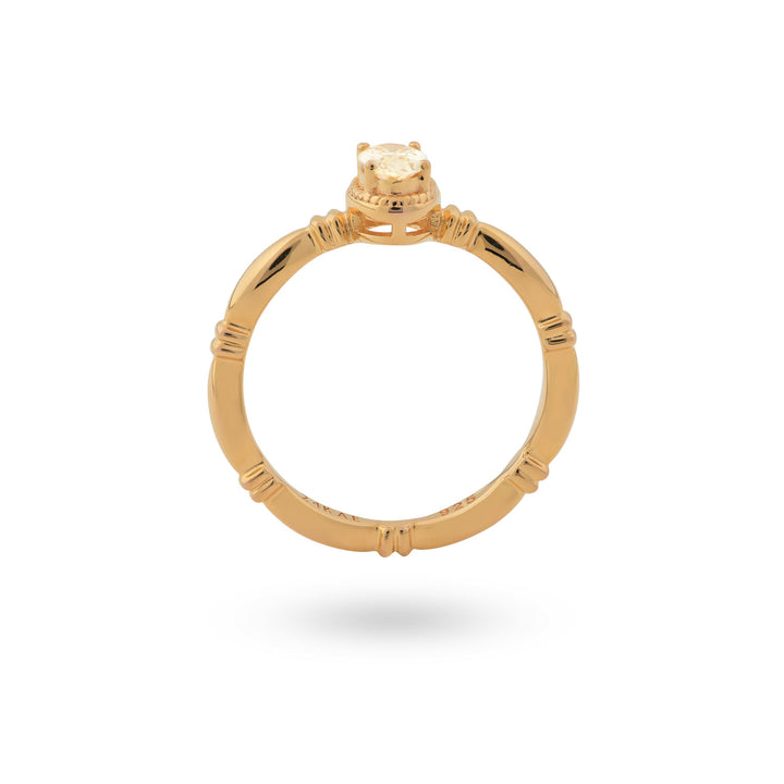 Ring met structuur en kleursteen - 12441Y