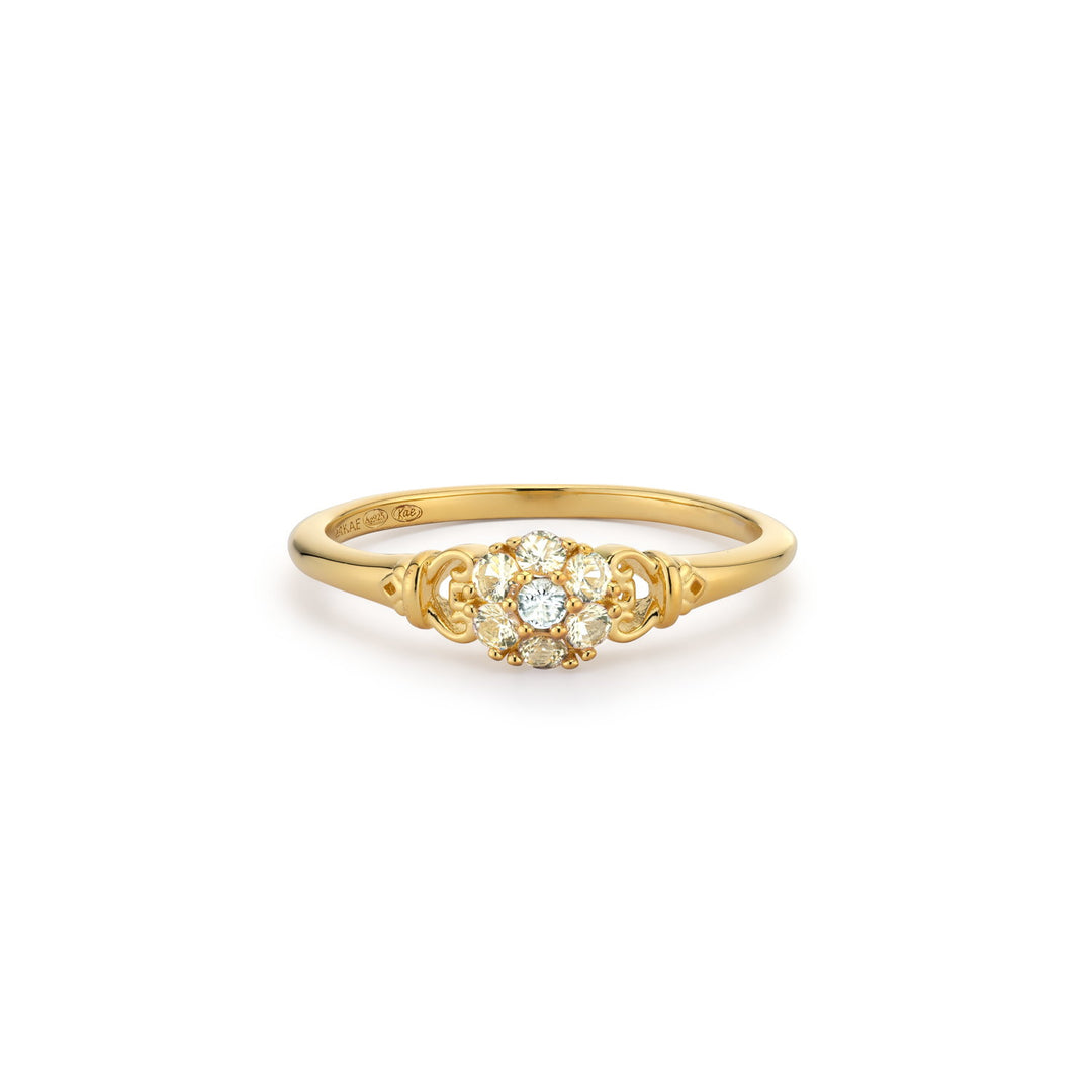 Ring met bloem in kleurstenen