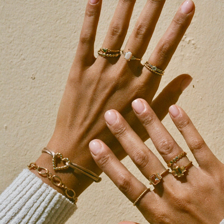 Ring with colored stones - 12446Y