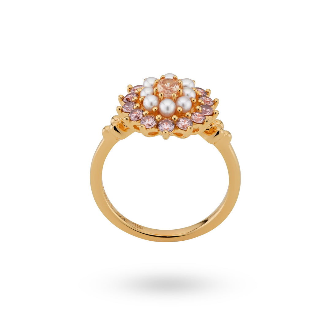Ring with colored stones and pearls - 12451Y