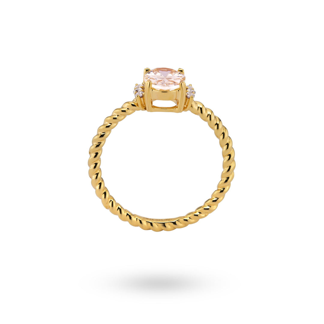Ring met kleurstenen en structuur - 12454Y