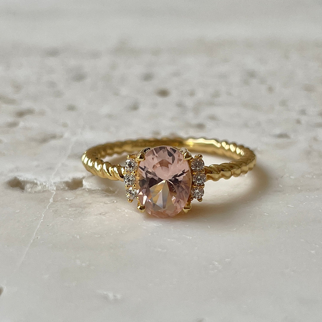 Ring met kleurstenen en structuur - 12454Y