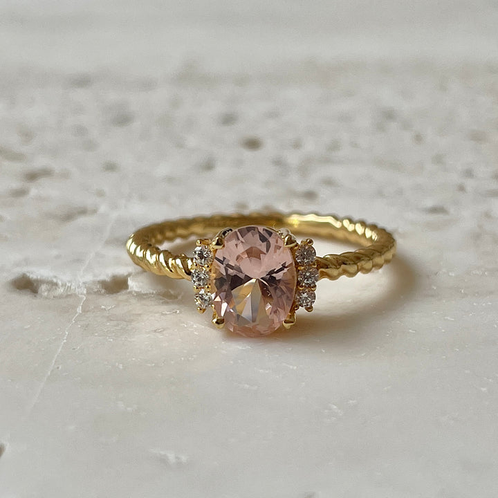 Ring met kleurstenen en structuur - 12454Y