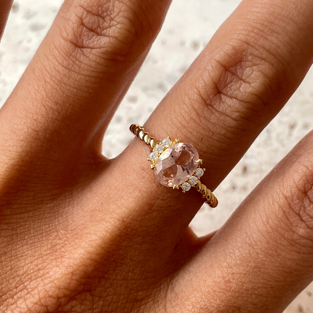 Ring met kleurstenen en structuur - 12454Y