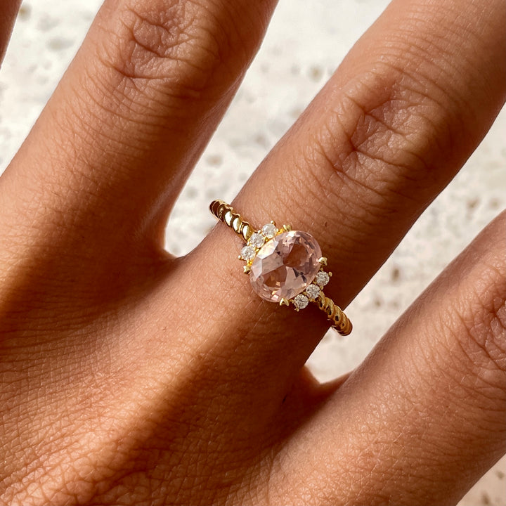 Ring met kleurstenen en structuur - 12454Y