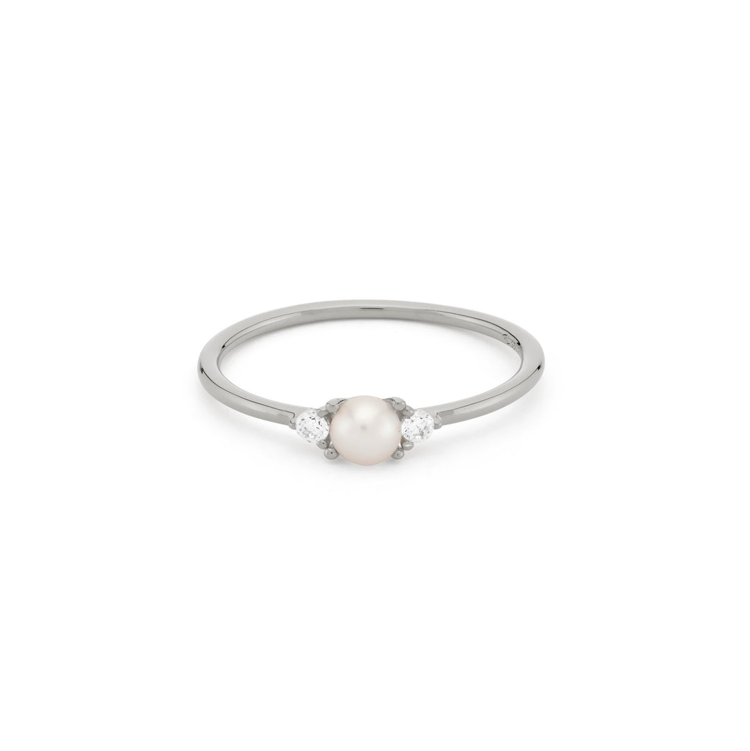 Ring with stones and pearl - 12461S