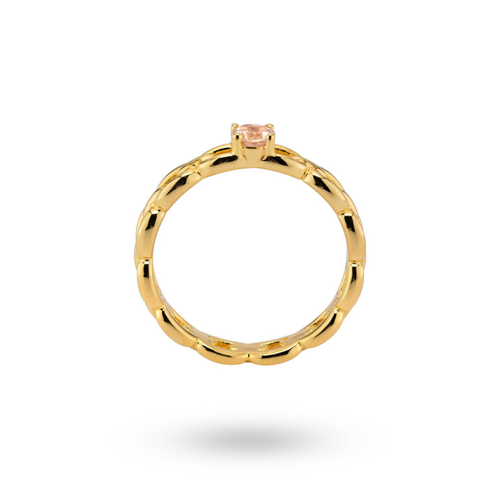 Ring with chain structure and colored stone - 12463Y