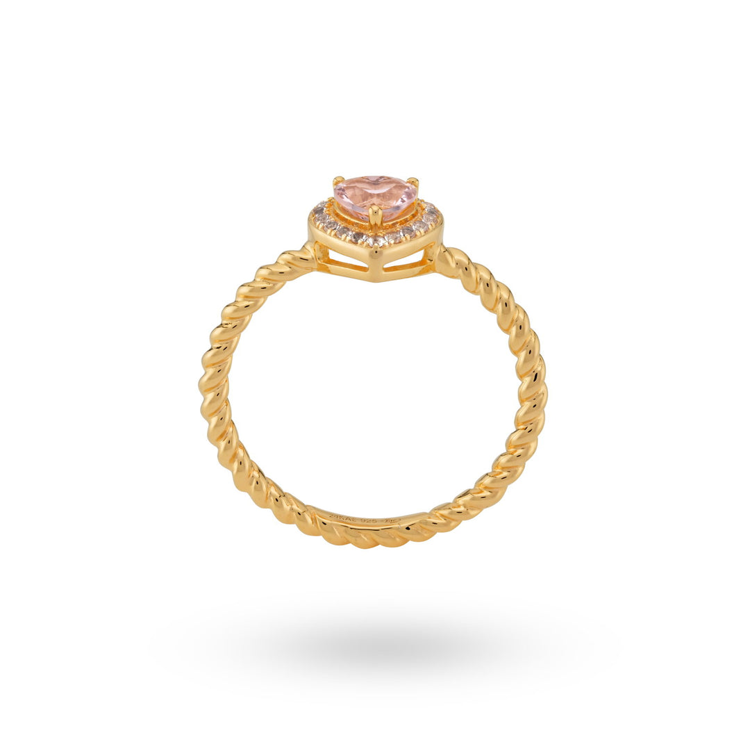 Hartvormige ring met gekleurde steen - 12469Y