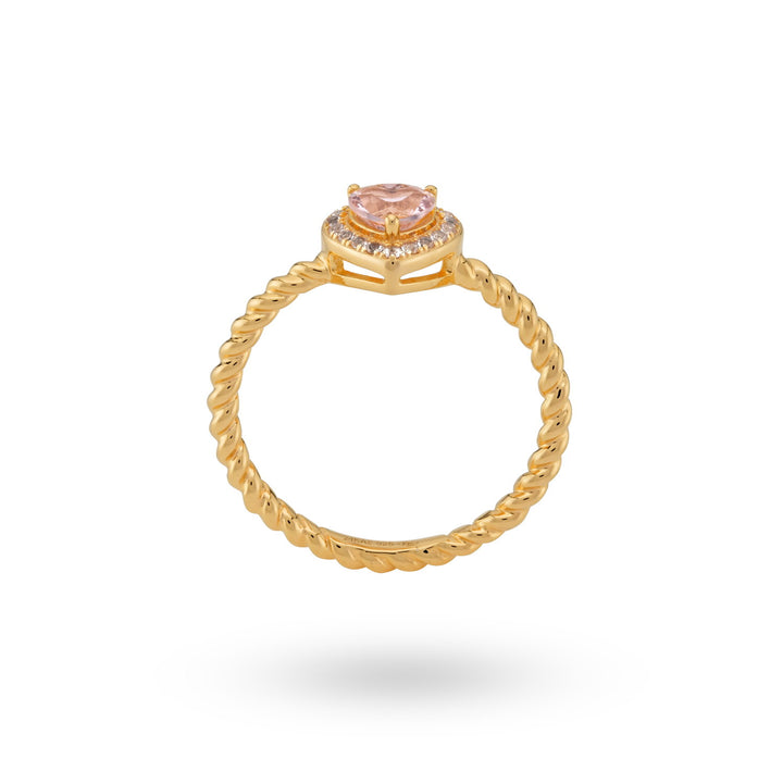 Hartvormige ring met gekleurde steen - 12469Y