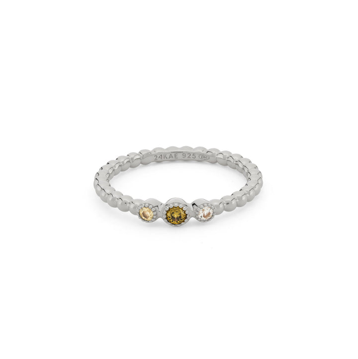 Ring with colored stones and structure - 12471S