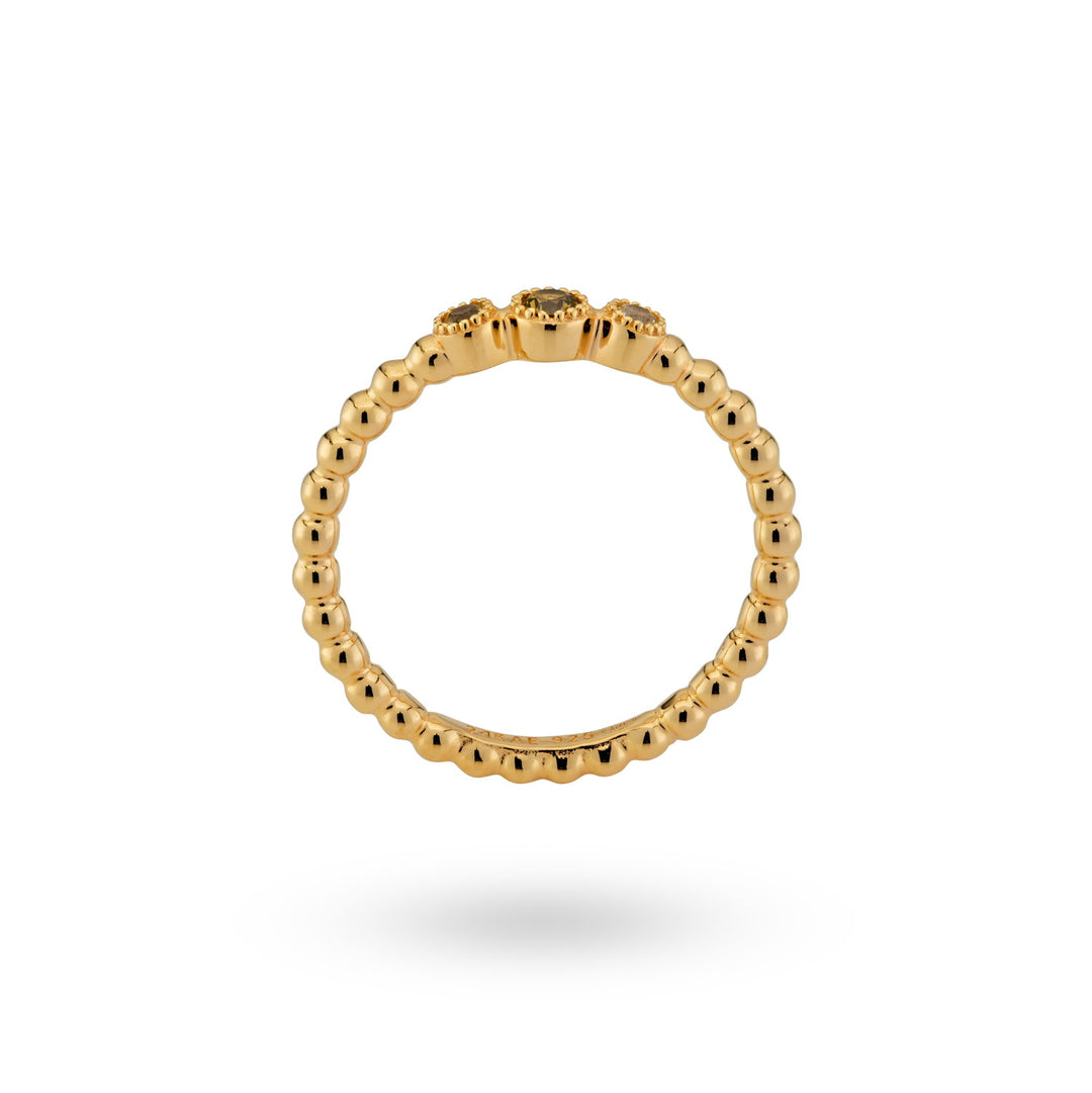 Ring met gekleurde stenen en structuur - 12471Y