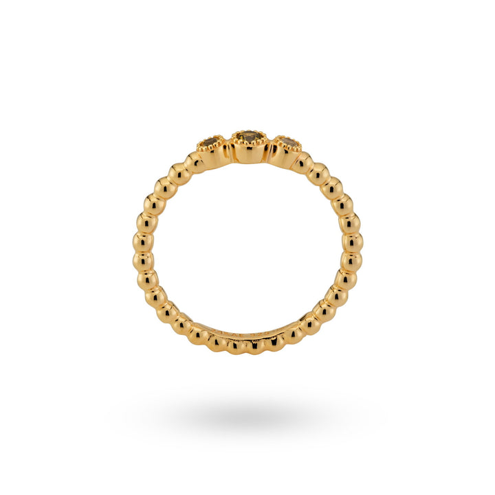Ring met gekleurde stenen en structuur - 12471Y