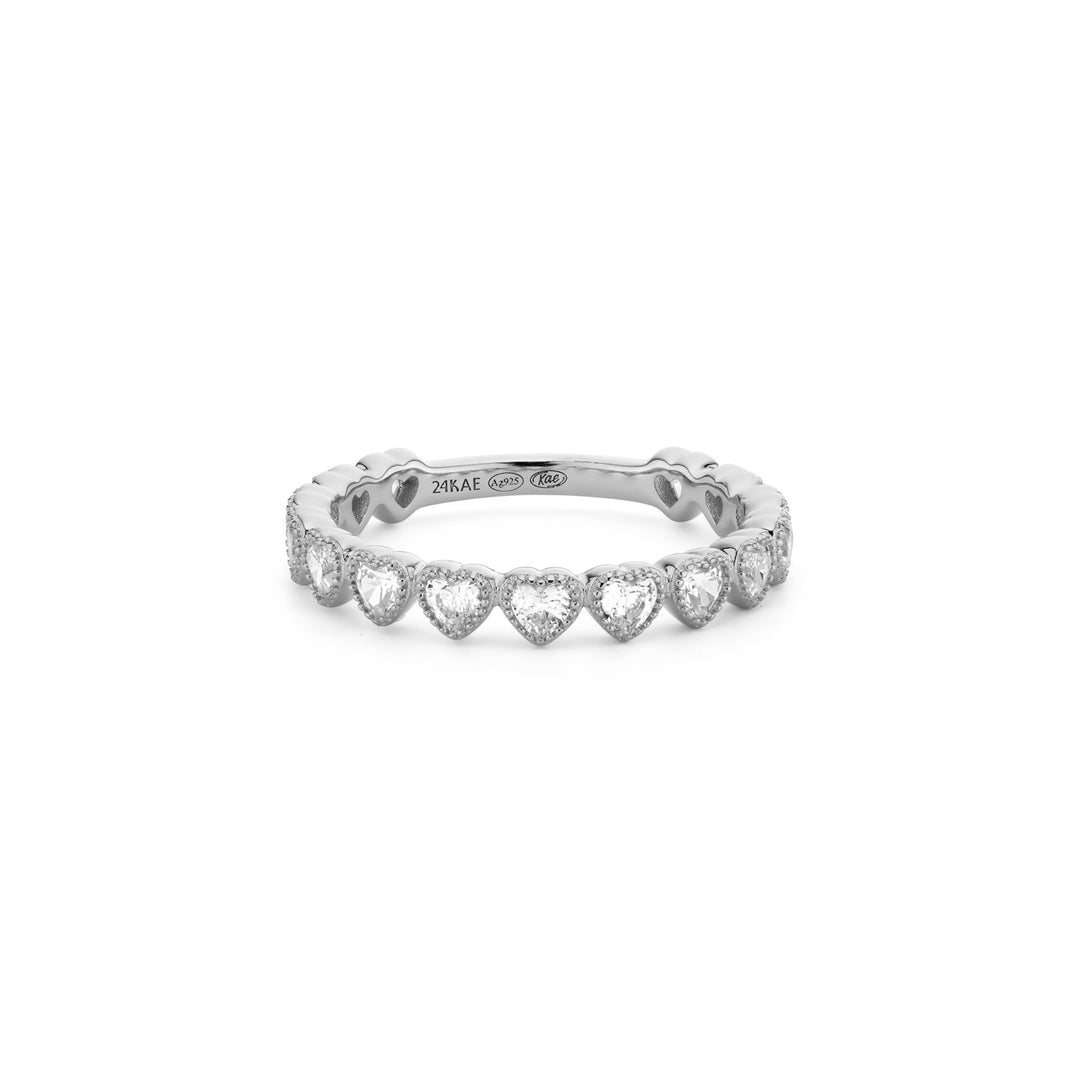 Ring met hartvormige stenen