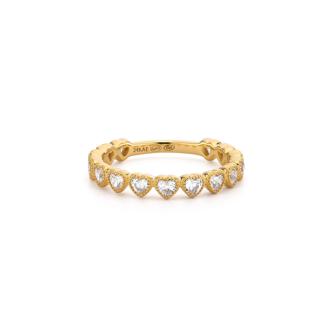 Ring met hartvormige stenen